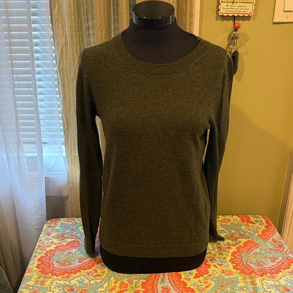 J. Crew Olive Knit Teddie Sweater